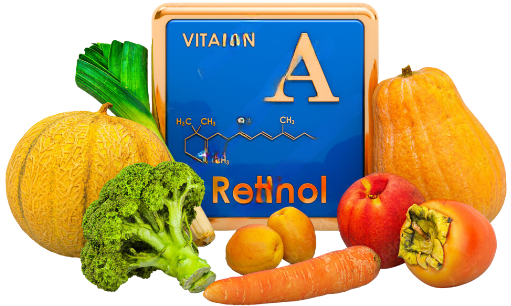 Representação de alimentos ricos em Retinol