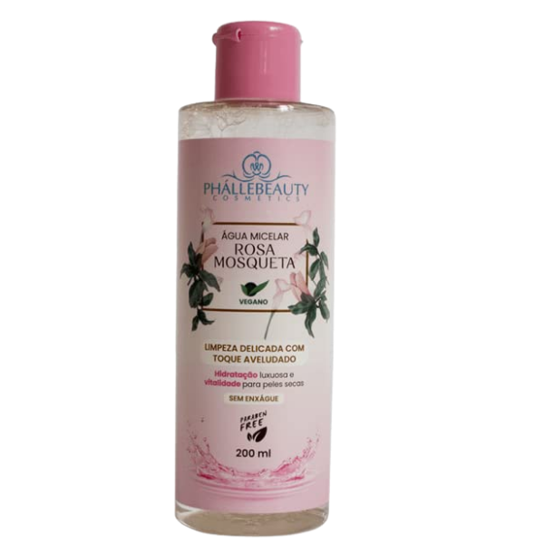 Água Micelar Incolor Rosa Mosqueta Phállebeauty 200ml