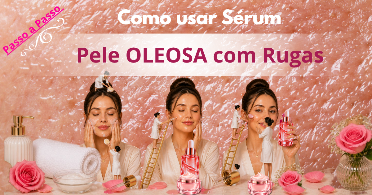 Como usar Antirugas em Pele Oleosa com rugas passo a passo com skincare anti idade, aplicação de sérum e massageador facial com rugas.