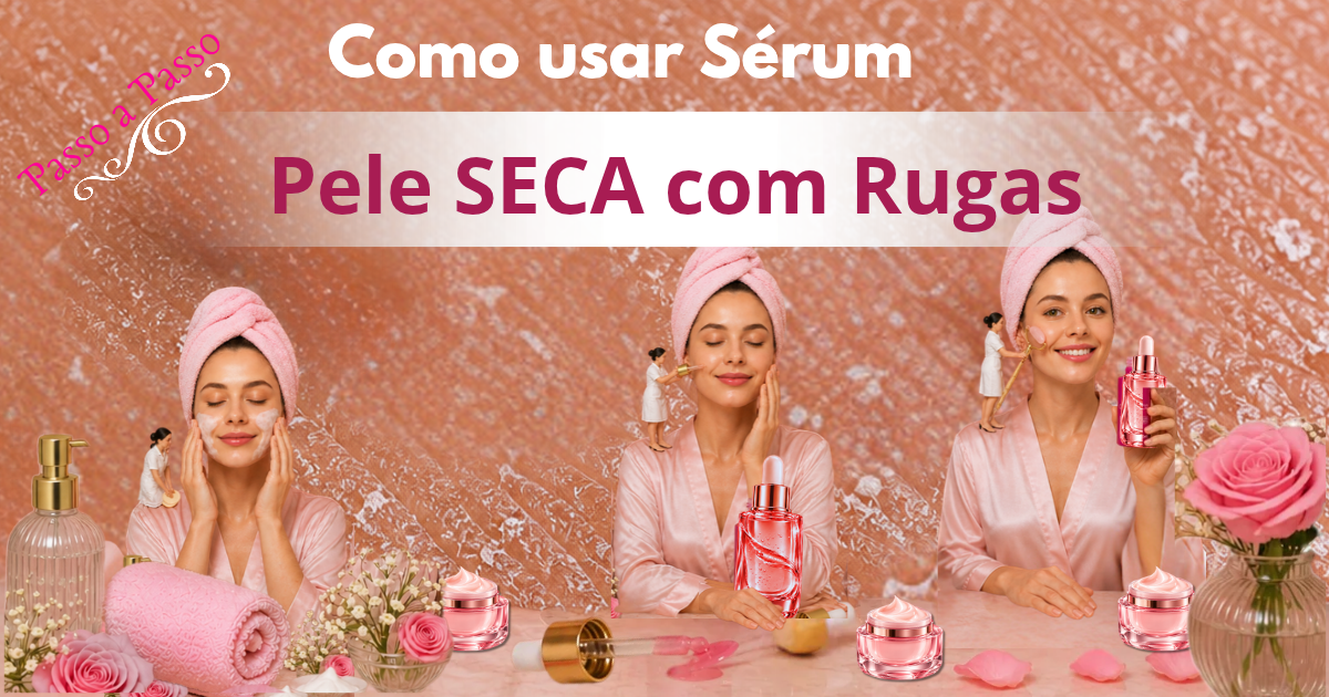 Como usar Como usar Antirugas em Pele Seca com rugas passo a passo com rotina de skincare anti-idade, aplicação de sérum e hidratação profunda.