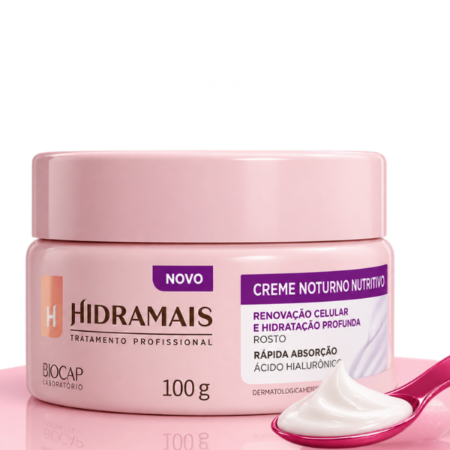 Creme Hidratação para o Rosto Noturno Hidramais com textura cremosa