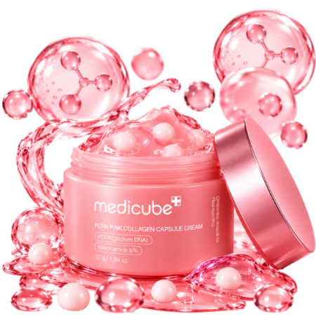 Creme gel Facial anti-idade Cápsulas Medicube com PDRN, colágeno, Hialurônico e niacinamida