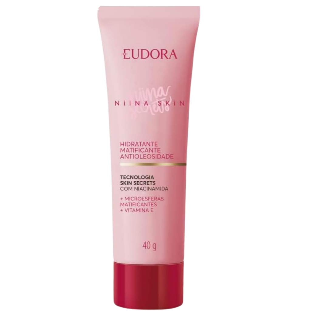 Hidratante Facial Eudora Niina Skin antioleosidade com niacinamida para prevenção de rugas e hidratação da pele.