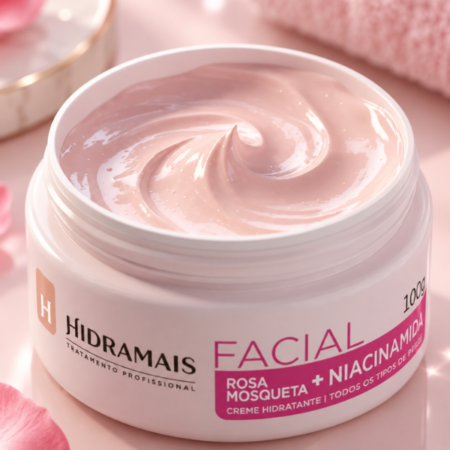 Melhor Creme Hidratante Facial Hidramais aberto mostrando a textura do creme
