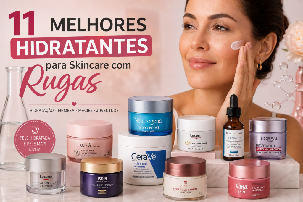 Melhor hidratante para skincare com rugas e cuidados com a hidratação da pele.