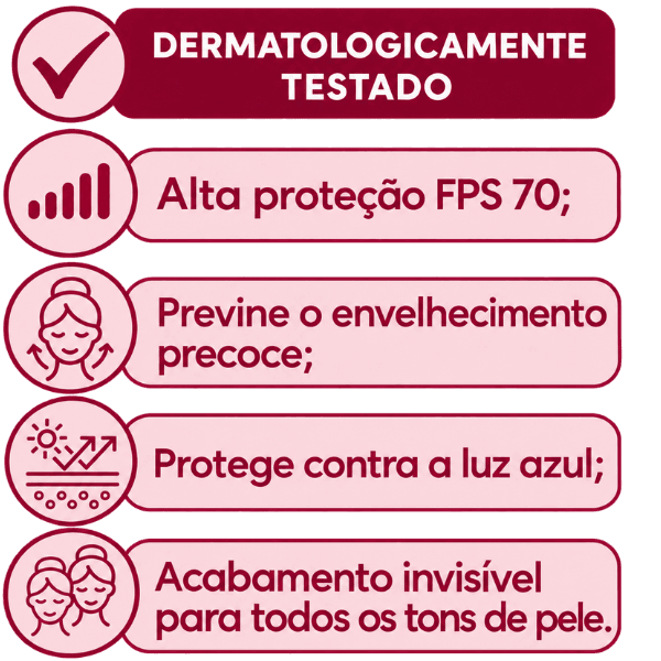 Benefícios do Niina Skin Protetor Solar Facial FPS70 Eudora