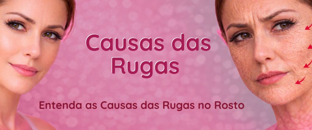 Principais causas da Pele enrugada no rosto feminino mostrando os principais sinais do envelhecimento e as causas das rugas faciais.