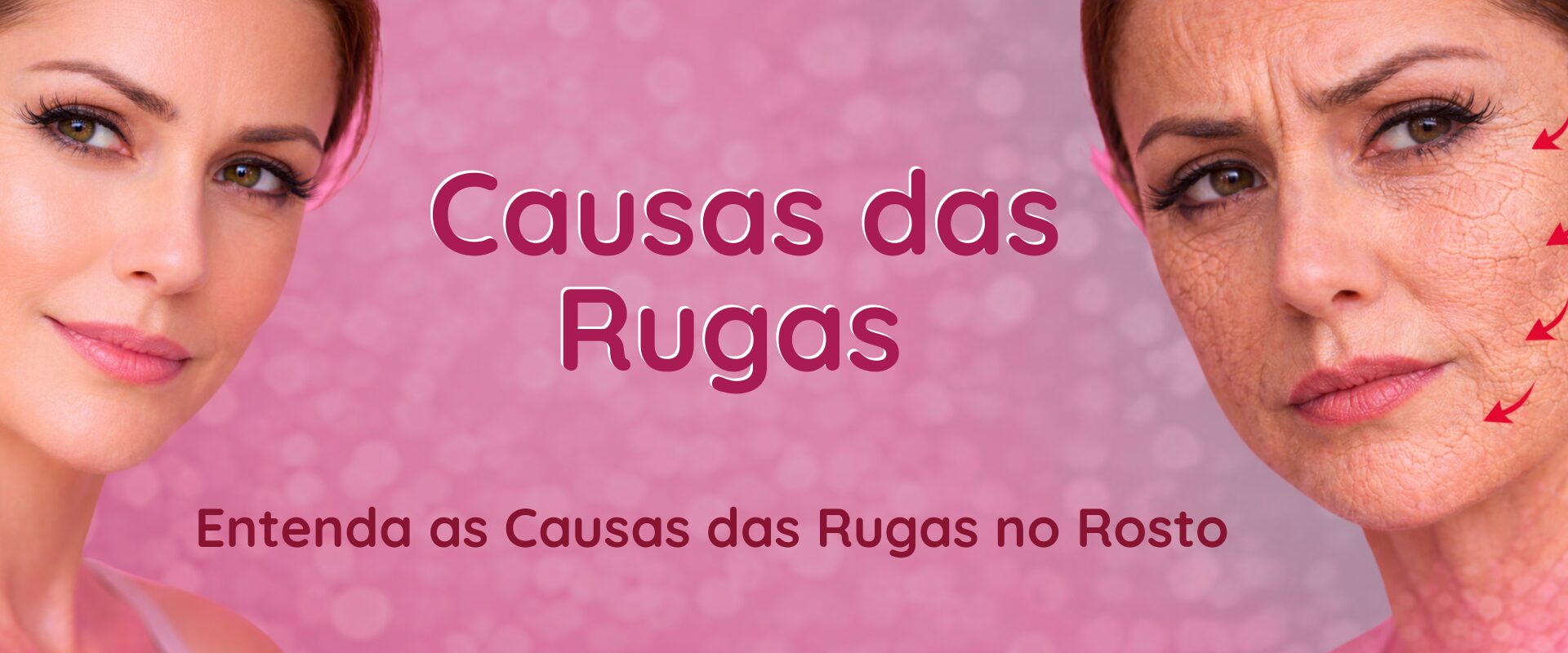 Principais causas da Pele enrugada no rosto feminino mostrando os principais sinais do envelhecimento e as causas das rugas faciais.