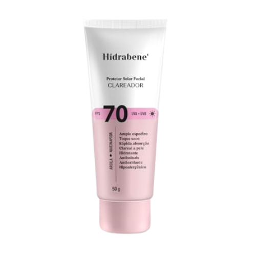 Protetor Facial Solar Fps 70 Toque Seco Antissinais Clareia A Pele 50g | Hidrabene