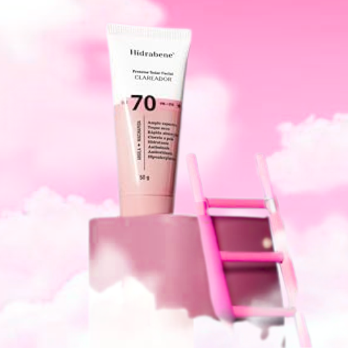 Protetor Facial Solar Fps 70 Toque Seco Antissinais Clareia A Pele 50g | Hidrabene - Imagem 3