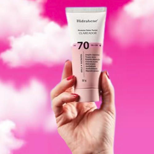 Protetor Facial Solar Fps 70 Toque Seco Antissinais Clareia A Pele 50g | Hidrabene - Imagem 5