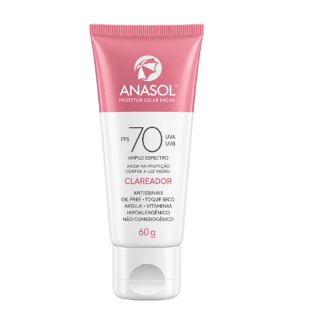 Protetor Solar Facial FPS70 Antirrugas Anasol Clareador 60g