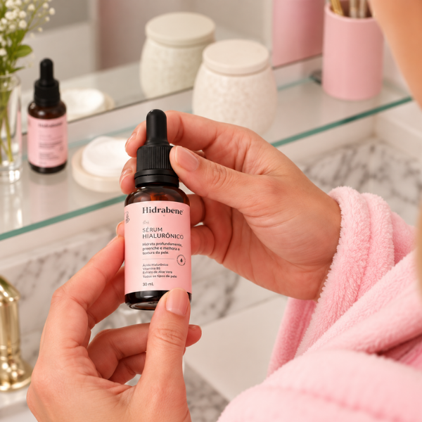 Sérum Anti Rugas com Ácido Hialurônico Hidrabene na rotina de skincare