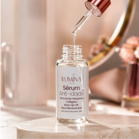 Sérum Facial Anti-Idade Rugas Ilumina Care com conta-gotas