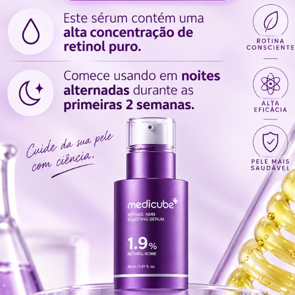 Serum Retinol Facial Anti Rugas Medicube 1.9% e orientações de uso