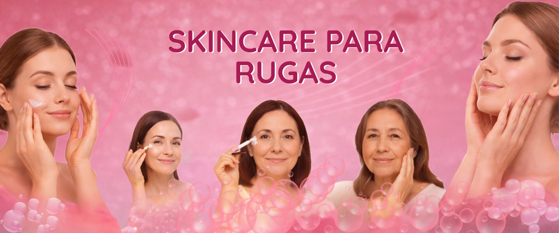 Skincare para rugas com rotina de cuidados da pele do rosto usando produtos e tratamentos para reduzir sinais de envelhecimento