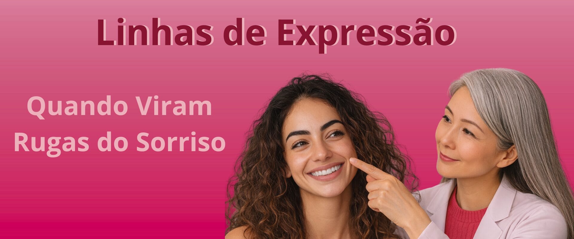 Linhas de expressão no rosto mostrando rugas dinâmicas e rugas do sorriso ao sorrir