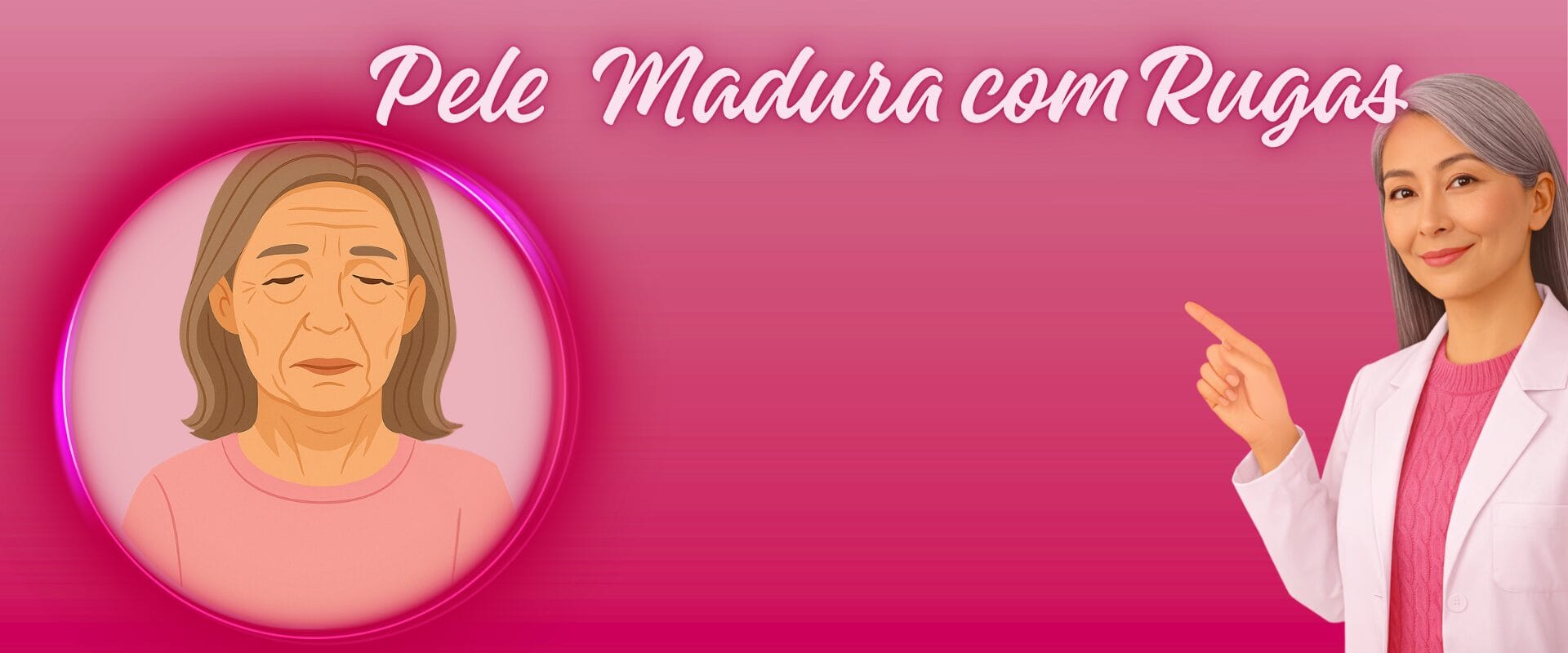 Pele madura com rugas no rosto feminino, mostrando sinais de envelhecimento como linhas profundas e flacidez