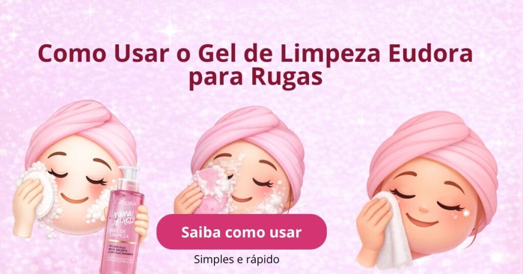 Gel de limpeza Eudora nina skincare produto para limpeza suave da pele com ação anti rugas