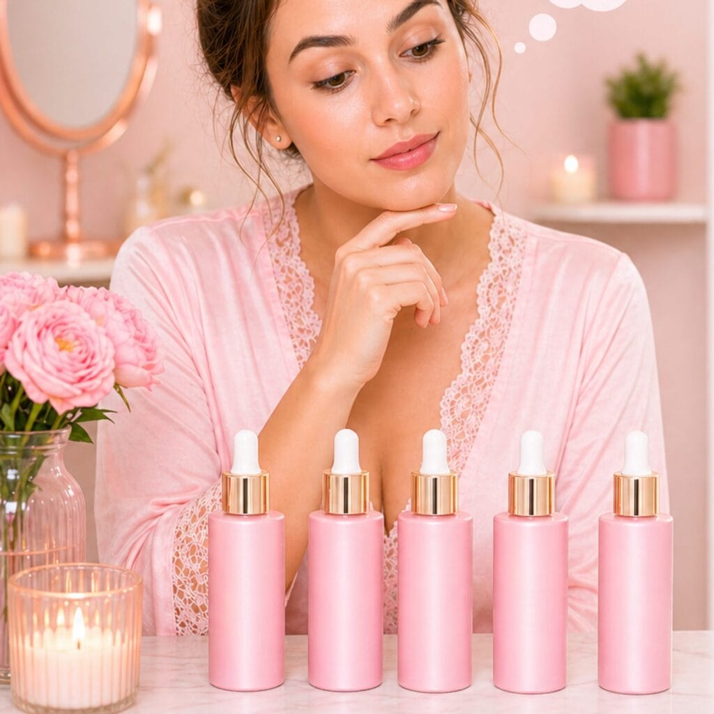 rotina de skincare com serum facial anti rugas passo a passo incluindo limpeza tonico hidratante e protetor solar