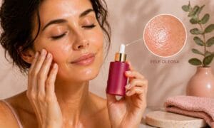 Sérum para pele oleosa com rugas ajudando a controlar a oleosidade e suavizar linhas de expressão no rosto
