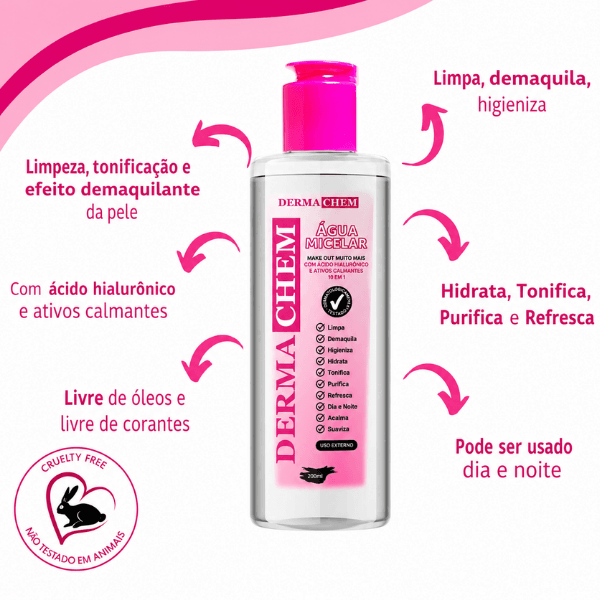 Água Micelar Dermachem e seus benefícios para limpeza e hidratação da pele