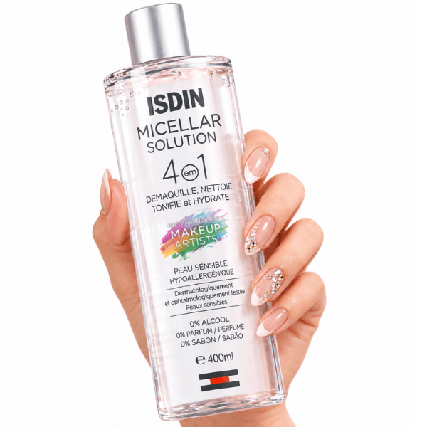 Água micelar ISDIN Micellar Solution 4 em 1 400ml para pele sensível