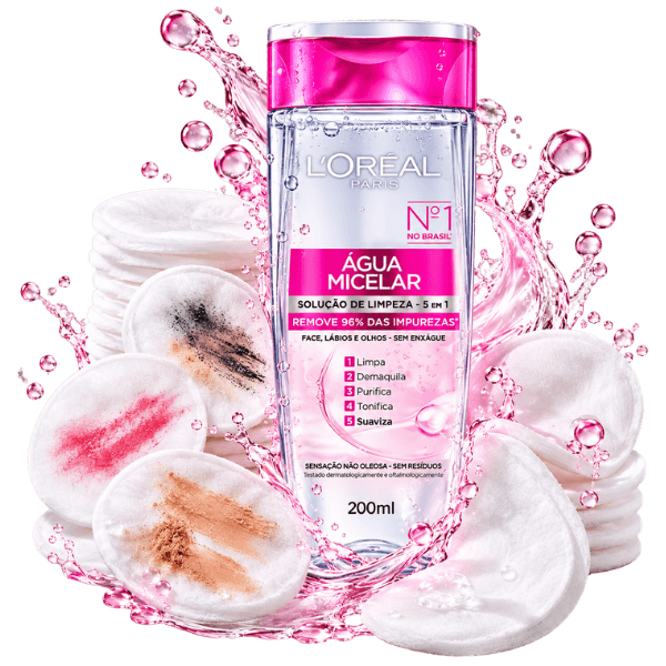 Melhor água micelar L’Oréal Paris 5 em 1 com discos de algodão