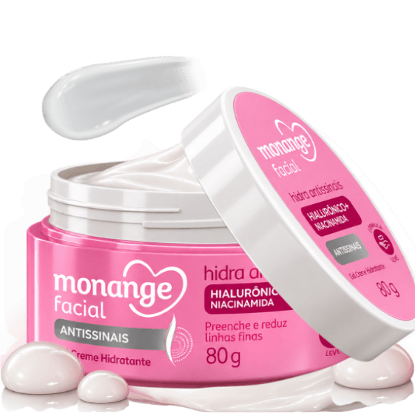 Melhor hidratante para o rosto Monange Facial Antissinais com ácido hialurônico e niacinamida