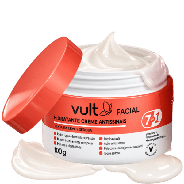 Melhor hidratante para o rosto Vult Facial Hidratante Creme Antissinais 100g