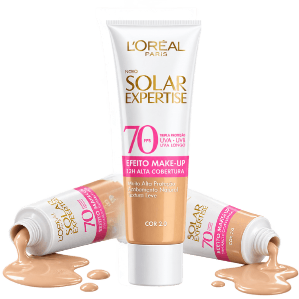 Melhor protetor solar FPS70 L'Oréal Solar Expertise Efeito Make-Up