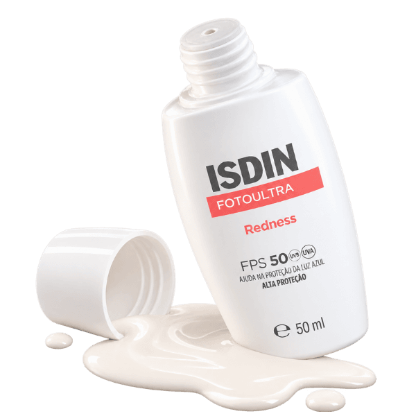 Melhor protetor solar ISDIN FotoUltra Redness FPS 50 com textura