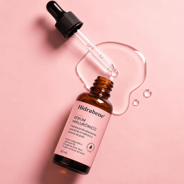 Sérum Anti Rugas com Ácido Hialurônico Hidrabene com conta-gotas e textura