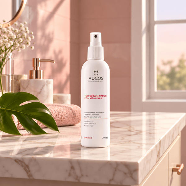 Tônico Iluminador Com Vitamina C ADCOS 200ml na rotina de skincare